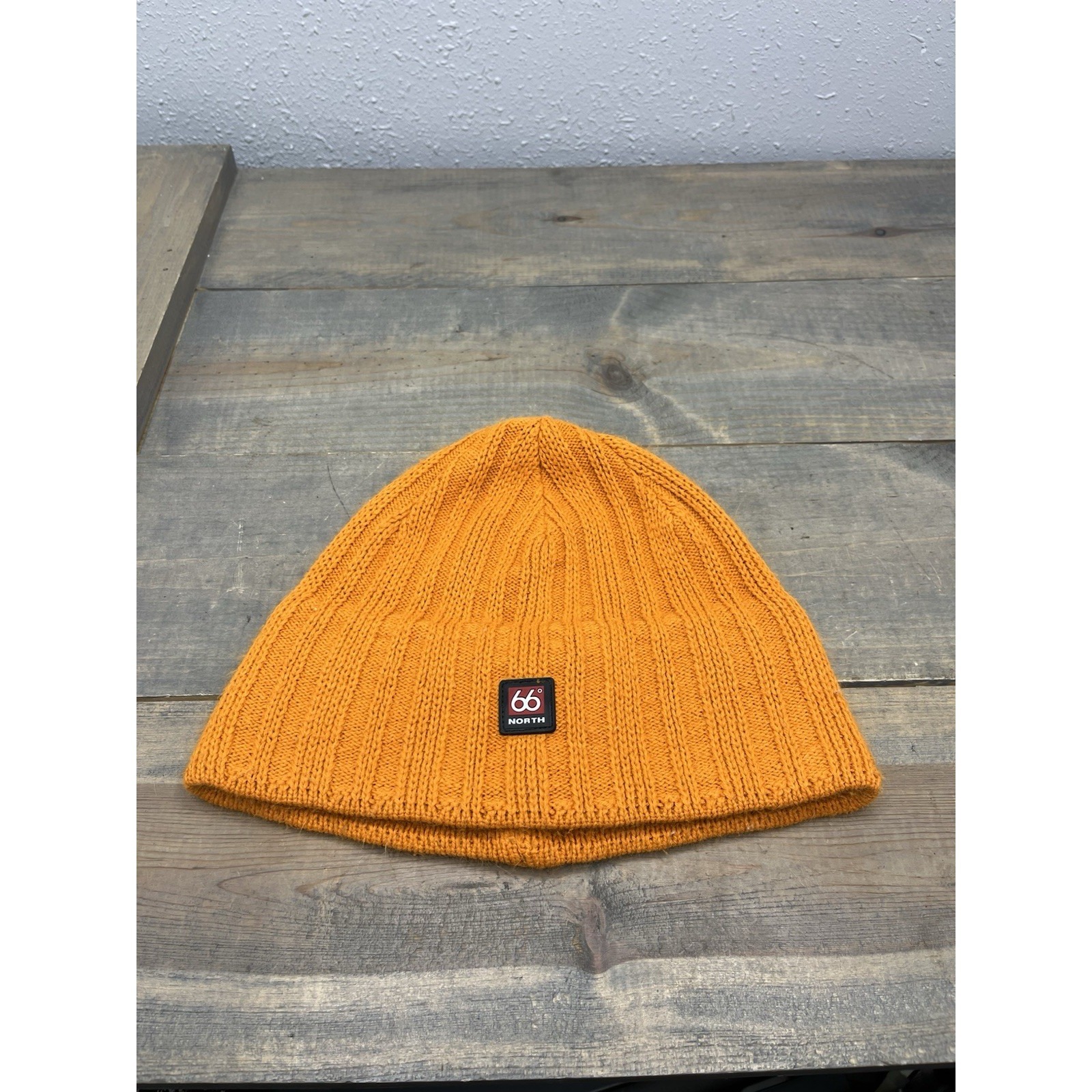 66 Deg North Iceland Logo Winter Beanie Hat - Orange Gore-Tex Infinium